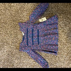 3T Tucker + Tate Navy Denim Floral Girls Shirt.